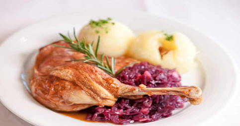 Leckeres Gänseessen Gänseessen